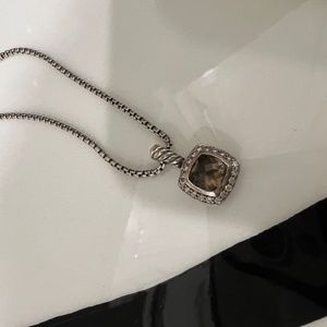 David Yurman Albion Smoky Quartz and pavé diamond pendant